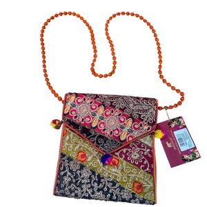 Handmade embroidered crossbody bag, NWT